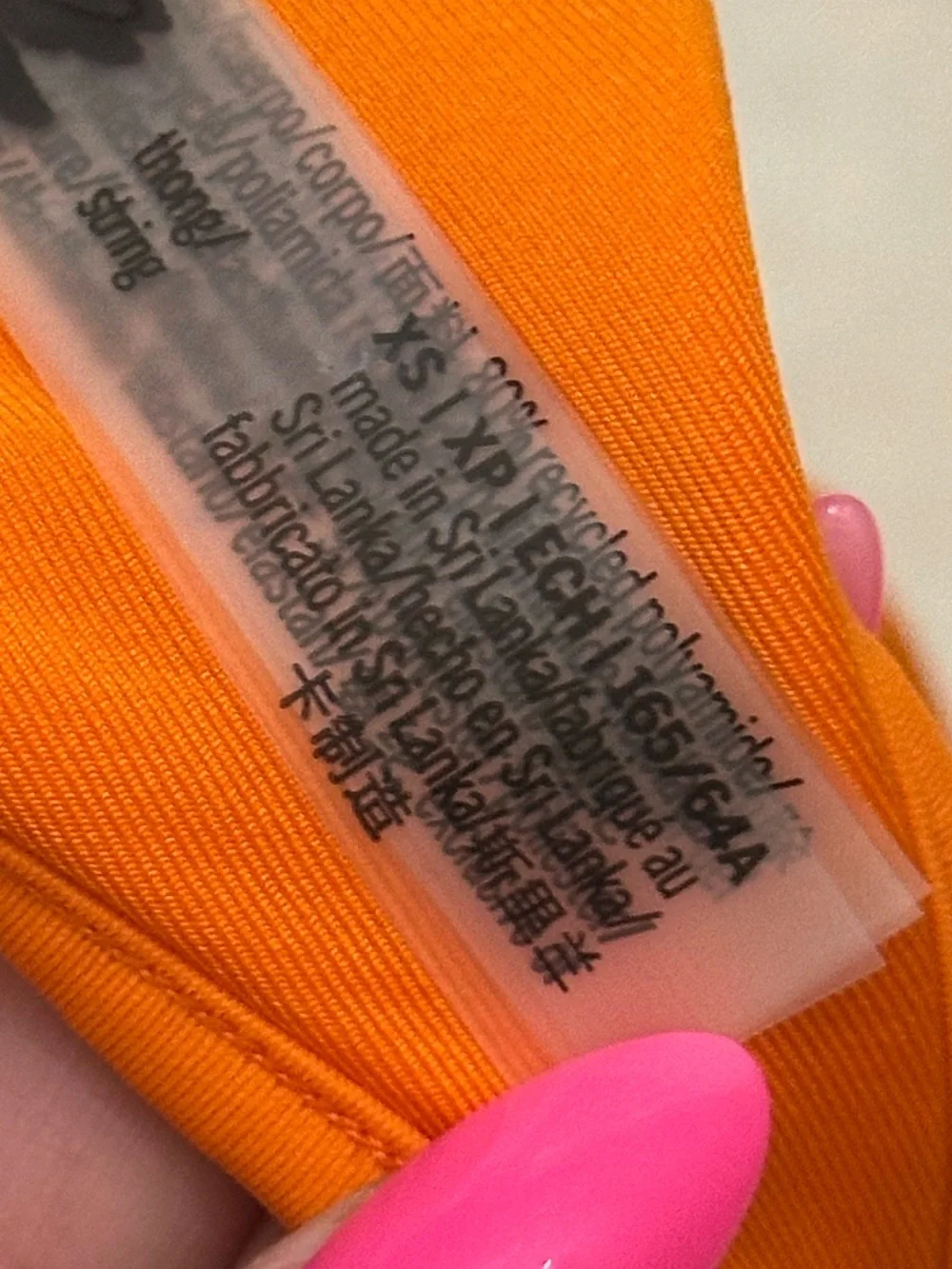 New! Frankie's Bikinis x PINK Orange High-Cut Thong Bikini Bottom 39099